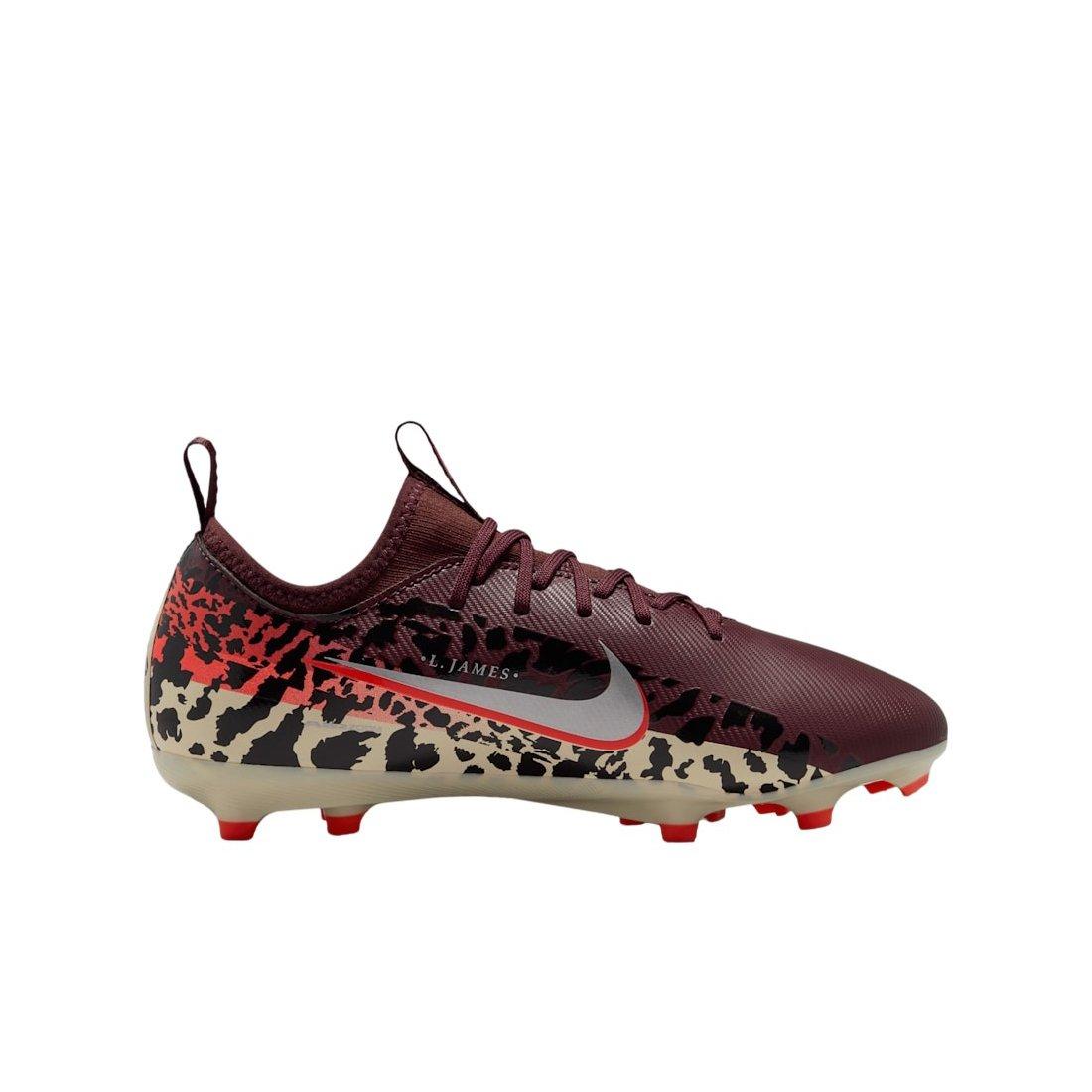 Nike United Jr. Mercurial Vapor 16 A MG "Burgundy/Red/Fossil/Silver" Grade School Kids' Soccer Cleat - BURGUNDY/RED/FOSSIL/SILVER